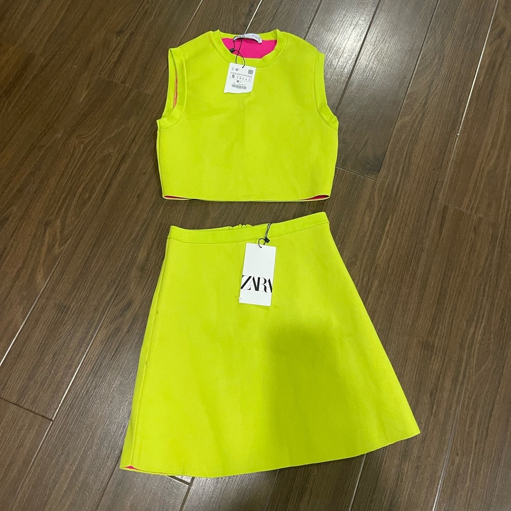 Zara two lime skirt